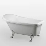 Ванна Cerutti SPA VITO 170 акриловая отдельностоящая  (1700x740x750) на львиных алюминиевых хромированных лапах