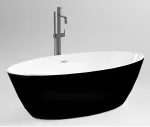 Ванна Ceruttispa GRETA170GMB акриловая (1700x800x600) отдельностоящая, черная матовая снаружи, белая внутри  АКЦИЯ